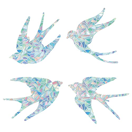 GORGECRAFT 16 Blatt 4 Stile Schwalben-FenStr-Klebefolie Kollisionsfreier Glas-Aufkleber Statische Nicht Klebende Vinylfolie Heimdekoration Für Vogelschlag Glas-Alarm-Aufkleber Stoppen Sie Vögel von GORGECRAFT