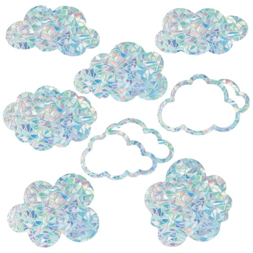 GORGECRAFT 16 Stück 8 Stile Wolken Und Regenbogen Fensteraufkleber Fensteraufkleber Statische Vinylfolie Wasserdicht Laserbefleckte Aufkleber Nicht Klebende Kollisionsglasaufkleber Für Schiebetüren V von GORGECRAFT