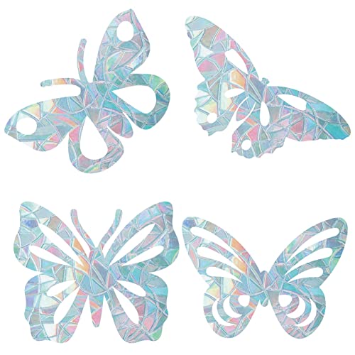 GORGECRAFT 16St Schmetterlings-Fensteraufkleber Anti-Kollisions-Tier-Regenbogen-Fensterglas-Warnaufkleber Für Vogelschlag-Aufkleber Nicht Klebende Prismatische Vinylfolie Für Schiebetüren Fensterglas von GORGECRAFT