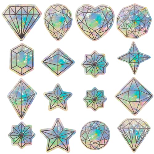GORGECRAFT 16Stk PVC-Diamant-Herz-Fensteraufkleber Herz-Fensteraufkleber Mandala Wasserdicht Laser Kollisionssicher Statisch Schwarz Transparentes Glas Alarm-Regenbogen-Sonnenfänger-Aufkleber von GORGECRAFT
