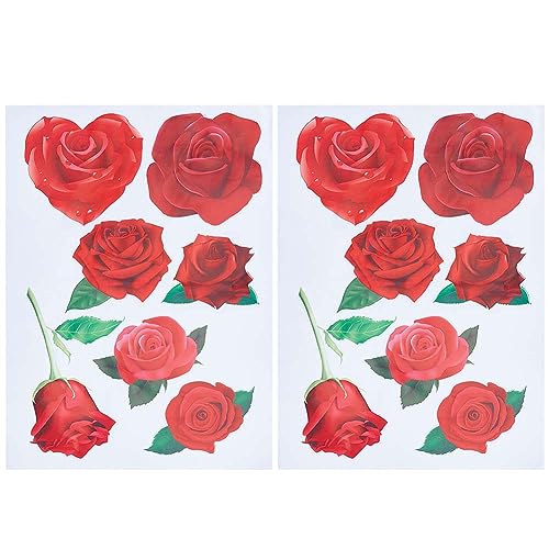GORGECRAFT 2 Blatt 7 Stile Rosen-Aufkleber Karosserie-Aufkleber Wasserfest Selbstklebend Rotes Blumenmuster Kratzfest Automobil-Außendekoration Für Wände Fenster Stoßstange Laptop Gepäck GORGECRAFT 2 Blatt 7 Stile Rosen-Aufkleber Karosserie-Aufkleber Wasserfest Selbstklebend Rotes Blumenmuster Kratzfest Automobil-Außendekoration Für Wände Fenster Stoßstange Laptop Gepäck von GORGECRAFT