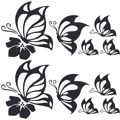 GORGECRAFT 2 Blatt Schmetterlings-Autoaufkleber-Set Schmetterlings-Vinyl Wasserfester Aufkleber Damen-Autoaufkleber Und Reflektierende Aufkleber Für SUV LKW Motorrad Türen Wände Laptop Schwarz von GORGECRAFT