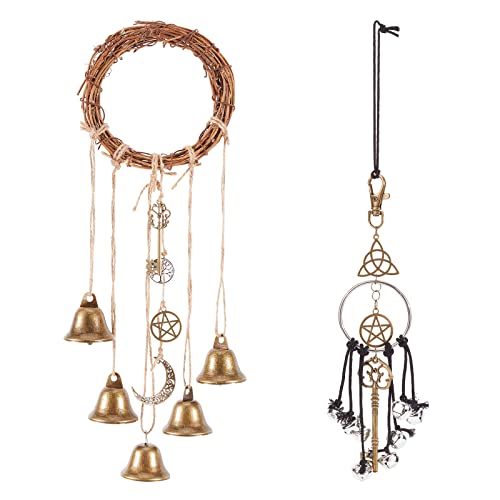 GORGECRAFT 2 STÜCKE 2 Stil Hexenglocken Schutz Für Türhänger Hexenwindspiele Magische Heimschutzglocken Handgefertigte Klare Negative Energie Hexereizubehör Boho Hexengeschenk Für Wicca-Dekoration GORGECRAFT 2 STÜCKE 2 Stil Hexenglocken Schutz Für Türhänger Hexenwindspiele Magische Heimschutzglocken Handgefertigte Klare Negative Energie Hexereizubehör Boho Hexengeschenk Für Wicca-Dekoration von GORGECRAFT