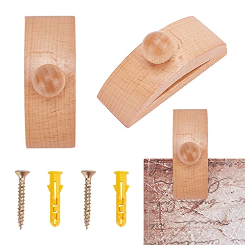 GORGECRAFT 2 Sets Holz-Steppdecken-Wandaufhänger Wandteppich-Aufhänger Teppich- Und Wandquilt-Clips Mit Schraube Und Ankerstopfen Für Wandteppiche Teppiche Faserkunst Bräune von GORGECRAFT