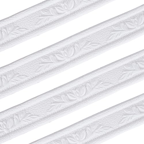 GORGECRAFT 2 Stück 4.6m 3D-Wandeinfassung Aus Schaumstoff Tapetenbordüre Selbstklebende Tapetenbordüre Flexible Basis Zierleiste Spiegelbordüre Selbstklebende Dekorative Wandlinien von GORGECRAFT