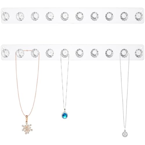 GORGECRAFT 2 Stück Schmuckaufhänger Aus Acryl Halskettenhalter Wandhalterung Mit 10 Haken Transparenter Schmuck Organizer Armbänder Armreifen Präsentationsständer Zum Aufhängen An Der Wand Schlüssel T von GORGECRAFT