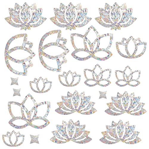 GORGECRAFT 20 STÜCKE Lotus Fensteraufkleber Anti-Kollisions-Regenbogen-Fensterglas-Aufkleber Für Vögel Streik Blumen-Aufkleber Nicht Klebende Prismatische Vinylfolie Für Schiebetüren Fensterglas GORGECRAFT 20 STÜCKE Lotus Fensteraufkleber Anti-Kollisions-Regenbogen-Fensterglas-Aufkleber Für Vögel Streik Blumen-Aufkleber Nicht Klebende Prismatische Vinylfolie Für Schiebetüren Fensterglas von GORGECRAFT