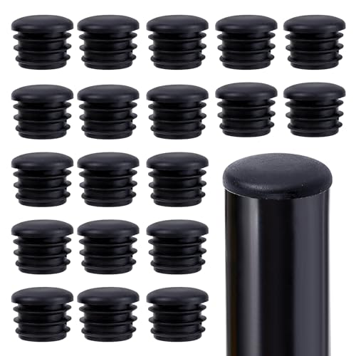 GORGECRAFT 20 Stück 1,(1) cm Runde Kunststoffstopfen Schwarze Endkappen Stopfen Rohr Endkappe Stuhlbeineinsätze Für Metallbeine Zäune Gleitschutz von Stuhlbeinen Und Möbeln Kolumne von GORGECRAFT