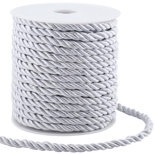 GORGECRAFT 20 m x 5 mm Twisting Cord Trim Polyester Twist Rope Twine Decorative Braided Cording Thread String Ribbon for Home Decor Curtain Tieback Polstern Honor Cord Sewing Crafting Silver GORGECRAFT 20 m x 5 mm Twisting Cord Trim Polyester Twist Rope Twine Decorative Braided Cording Thread String Ribbon for Home Decor Curtain Tieback Polstern Honor Cord Sewing Crafting Silver von GORGECRAFT