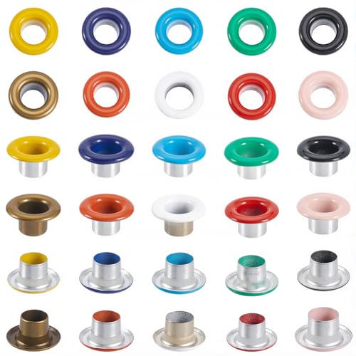 GORGECRAFT 200 Set Metallösen In 10 Farben Für Stoff 5mm Loch Kleines Ösenset Aus Eisen Mit Selbsttragender Öse Quicklet Ösen Mit Unterlegscheiben Zum Reparieren von Perlenkernen Kleidung Schuhen Lede GORGECRAFT 200 Set Metallösen In 10 Farben Für Stoff 5mm Loch Kleines Ösenset Aus Eisen Mit Selbsttragender Öse Quicklet Ösen Mit Unterlegscheiben Zum Reparieren von Perlenkernen Kleidung Schuhen Lede von GORGECRAFT