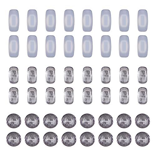GORGECRAFT 24 Paar 3 Stile Silikon-Brillen-Nasenpads Zum Einstecken Verbesserte Weiche Silikon-Luftkammer-Brillen-Nasenpads Oval Rund rutschfest Sport-Vision-Optik Ersatzpolster-Kissen-Set von GORGECRAFT