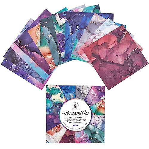 GORGECRAFT 24 Stück Farbmischungspapier 15.2x15.2 cm Marmor-Bronzing-Muster Papierpackung Dekoratives Bastelpapier Scrapbook-Karton Block Für DIY-Kartenherstellung Scrapbooking Fotoalbum Dekoration von GORGECRAFT