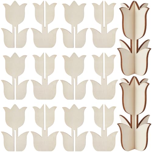 GORGECRAFT 24 Stück Tulpen Unbehandeltes Holzhandwerk Zum Bemalen Natürliches Holz Frühlingsblumen 3D Holzscheiben Blumenausschnitte Gestuftes Tablett Ornament Zum Bemalen Muttertags Geburtstags Oster GORGECRAFT 24 Stück Tulpen Unbehandeltes Holzhandwerk Zum Bemalen Natürliches Holz Frühlingsblumen 3D Holzscheiben Blumenausschnitte Gestuftes Tablett Ornament Zum Bemalen Muttertags Geburtstags Oster von GORGECRAFT