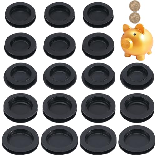GORGECRAFT 25 Stück 5 Größen Sparschweinstopper Schwarz Rund Sparschweinstopfen Bodenstopfen Ersatz PVC Kunststoff Geldsparbox Verschlussstopfen Abdeckung Für Löcher Münzen 37mm 38mm 42mm 43mm 50m von GORGECRAFT