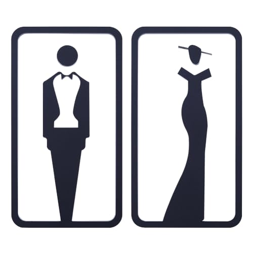 GORGECRAFT 2Stk Toiletten-Identifikationsschilder Selbstklebendes Waschraumschild Für Damen Und Herren Toilettentürschild Mann-Frauen-Formen Wandaufkleber Symbol Für Hotel Geschäft Restaurant Schwarz GORGECRAFT 2Stk Toiletten-Identifikationsschilder Selbstklebendes Waschraumschild Für Damen Und Herren Toilettentürschild Mann-Frauen-Formen Wandaufkleber Symbol Für Hotel Geschäft Restaurant Schwarz von GORGECRAFT