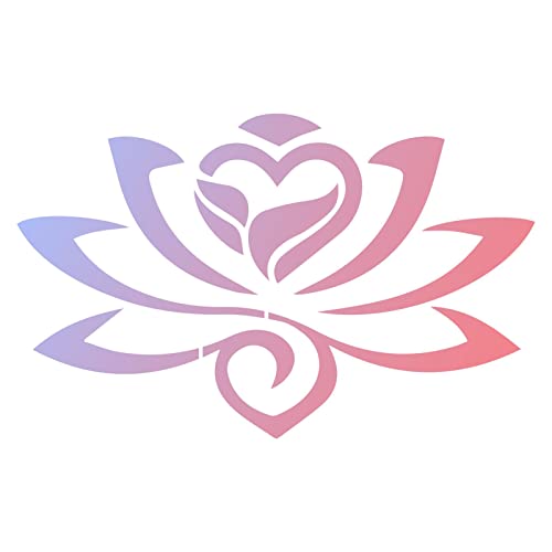 GORGECRAFT 2X Lotus-Blumen-Schablonenschablone 11.8x11.8 Zoll Groß Wiederverwendbar Quadratisch Schild Zuhause Heimwerken Kunsthandwerk Zum Malen Auf Holz Wand Sammelalbum Karte Boden Zeichenwerkzeug von GORGECRAFT