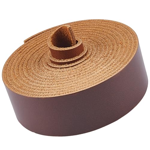 GORGECRAFT 2m Echtes Flaches Lederband 25mm Breite Rindslederstreifen 1.8mm Dicke Glänzende Riemenschnüre Aus Echtem Leder Gegerbtes Vollnarbiges Rindsleder Für DIY Schmuckherstellung Kokosnuss Braun GORGECRAFT 2m Echtes Flaches Lederband 25mm Breite Rindslederstreifen 1.8mm Dicke Glänzende Riemenschnüre Aus Echtem Leder Gegerbtes Vollnarbiges Rindsleder Für DIY Schmuckherstellung Kokosnuss Braun von GORGECRAFT