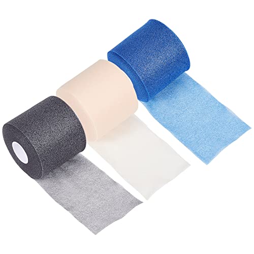 GORGECRAFT 3 Rollen X 30 Yds Athletic Sports Pre Wrap Tape Tan Pre Wrap 2.75" Wickelband Schwamm Underwrap Bandagen Für Haare Handgelenke Sport Ellbogen Knie Knöchel Fahrradgriff Zubehör von GORGECRAFT