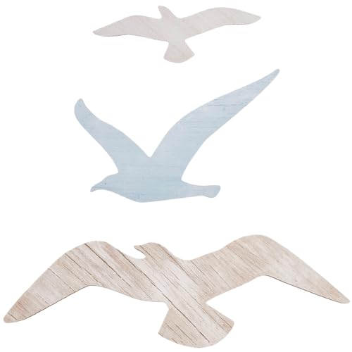 GORGECRAFT 3 Stile Wanddekoration Aus Holz Mit Möwe Am Strand Küsten Themen Dekore Wandkunst Hölzerne Meeresmöwe Nautische Ozean Hängeornamente Möwen Wandskulptur Für Zuhause Schlafzimmer Wohnzimmer von GORGECRAFT