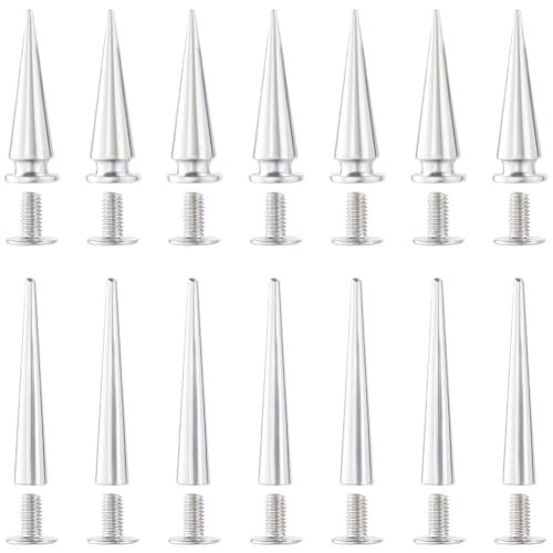 GORGECRAFT 30 Sets 2 Größen 28 mm 54 mm Metall-Baumspike-Nieten Silberkegel Punk Nieten Große Bullet Schraubverschluss Nieten Schraubkegel Lange Metallic-Spikes für Lederwaren Fundstücke Jacken GORGECRAFT 30 Sets 2 Größen 28 mm 54 mm Metall-Baumspike-Nieten Silberkegel Punk Nieten Große Bullet Schraubverschluss Nieten Schraubkegel Lange Metallic-Spikes für Lederwaren Fundstücke Jacken von GORGECRAFT