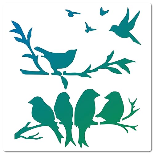 GORGECRAFT 30 x 30 cm Vogel-Themen-Zeichnungskunst-Schablone Kunststoff-Vögel Tiermuster-Vorlagen-Sets Wiederverwendbare Vorlage Für Wand Holz Fliesen Boden Möbel Stoff Malerei Kunsthandwerk von GORGECRAFT