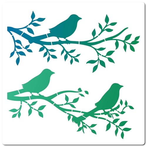 GORGECRAFT 30x30cm Große Schablone Mit Vogel Auf Ast Vögel Pflanzen Blätter Ausgehöhlte Vorlage Wiederverwendbare Große Zeichenschablonen Zum Malen Auf Holz Wänden Türen Leinwand Heimdekoration Karten GORGECRAFT 30x30cm Große Schablone Mit Vogel Auf Ast Vögel Pflanzen Blätter Ausgehöhlte Vorlage Wiederverwendbare Große Zeichenschablonen Zum Malen Auf Holz Wänden Türen Leinwand Heimdekoration Karten von GORGECRAFT