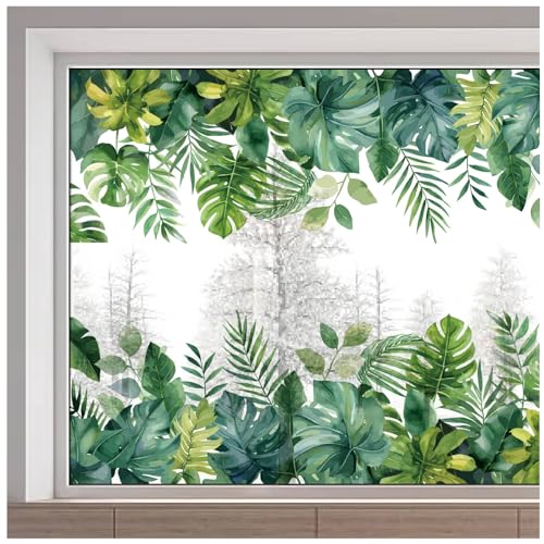 GORGECRAFT 38x116cm Tropische Fensterglas Aufkleber Statisch Nicht Klebend Grüne Pflanze Blatt Blume Botanisch Wiederverwendbar Kollisionssicher Fensteraufkleber Haftend Für Schiebetüren Wohnzimmer GORGECRAFT 38x116cm Tropische Fensterglas Aufkleber Statisch Nicht Klebend Grüne Pflanze Blatt Blume Botanisch Wiederverwendbar Kollisionssicher Fensteraufkleber Haftend Für Schiebetüren Wohnzimmer von GORGECRAFT