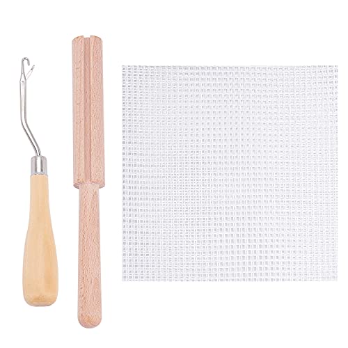 GORGECRAFT 3Pcs / Set Holz Gebogen Latch Haken Werkzeug Garn Cutter Werkzeug Blank Rug Hooking Mesh Für Gobelin Teppich Teppich Herstellung Stickerei Handwerk Dekor von GORGECRAFT