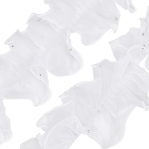 GORGECRAFT 4,5 m langes weißes Plissiertes Organza-Geraffte Perlenbesatz Rüschenband 11,4 cm Chiffon-Perlen Spitzenkante Besatz Rüschen Band Stoff Kleidungsstück Zubehör zum Nähen Handwerk GORGECRAFT 4,5 m langes weißes Plissiertes Organza-Geraffte Perlenbesatz Rüschenband 11,4 cm Chiffon-Perlen Spitzenkante Besatz Rüschen Band Stoff Kleidungsstück Zubehör zum Nähen Handwerk von GORGECRAFT