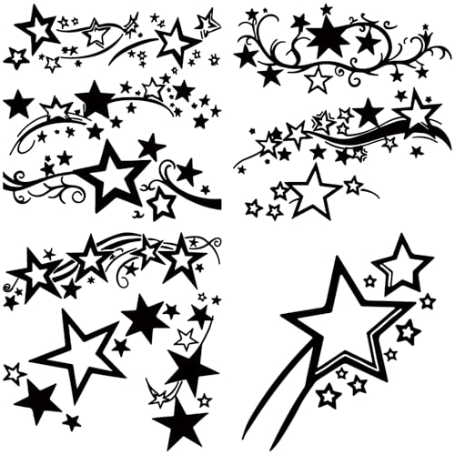 GORGECRAFT 4 Blatt 4 Stile Stern Autoaufkleber Schwarzer Kunststoff Wasserdicht Reflektierende Grafiken Seitenaufkleber Für Die Karosserie Selbstklebende Fünfzackige Stoßstangenaufkleber Für Laptop GORGECRAFT 4 Blatt 4 Stile Stern Autoaufkleber Schwarzer Kunststoff Wasserdicht Reflektierende Grafiken Seitenaufkleber Für Die Karosserie Selbstklebende Fünfzackige Stoßstangenaufkleber Für Laptop von GORGECRAFT