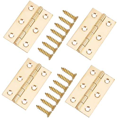 GORGECRAFT 4 Sets Türscharniere Aus Messing 1.97'' Klappscharniere Mit 24 Schrauben Polierte Goldene Kugellagerscharniere Verbindungsstücke Für Schrank Schmuck Aufbewahrungsbox Möbelbeschläge Zubehör von GORGECRAFT