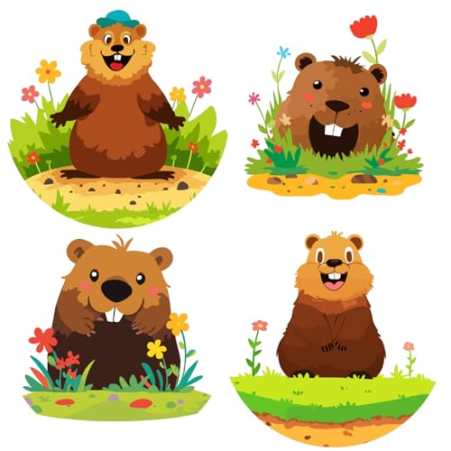 GORGECRAFT 4 Stück 4 Stile 16cm „Und Täglich Grüßt Das Murmeltier“ Fensteraufkleber Aus Kunststoff PVC Wiederverwendbar Statischer Aufkleber Urlaubstiere „Happy Groundhog Day“ Aufkleber Für Glas Fens GORGECRAFT 4 Stück 4 Stile 16cm „Und Täglich Grüßt Das Murmeltier“ Fensteraufkleber Aus Kunststoff PVC Wiederverwendbar Statischer Aufkleber Urlaubstiere „Happy Groundhog Day“ Aufkleber Für Glas Fens von GORGECRAFT