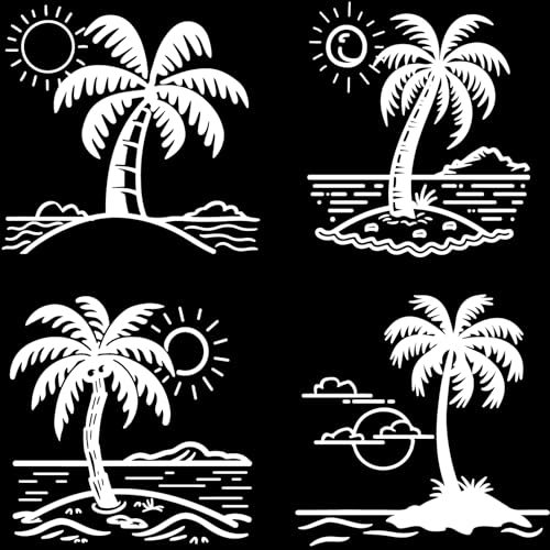 GORGECRAFT 4 Stück 4 Stile Palmen Autoaufkleber Sonnenuntergang Grafikaufkleber 20 x 20cm Weiß Selbstklebend Sommer Tropischer Strand Sonne Reflektierende Auto Stoßstangenaufkleber Für Fahrzeug Lapto GORGECRAFT 4 Stück 4 Stile Palmen Autoaufkleber Sonnenuntergang Grafikaufkleber 20 x 20cm Weiß Selbstklebend Sommer Tropischer Strand Sonne Reflektierende Auto Stoßstangenaufkleber Für Fahrzeug Lapto von GORGECRAFT