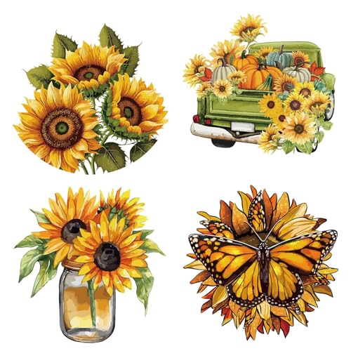 GORGECRAFT 4 Stück Fensteraufkleber „Frühling Sommer Sonnenblume“ Blume Schmetterling Tier Dekorativer Wandaufkleber Abnehmbarer Wasserfester Fensteraufkleber Für Raumdekoration 16x16 cm GORGECRAFT 4 Stück Fensteraufkleber „Frühling Sommer Sonnenblume“ Blume Schmetterling Tier Dekorativer Wandaufkleber Abnehmbarer Wasserfester Fensteraufkleber Für Raumdekoration 16x16 cm von GORGECRAFT
