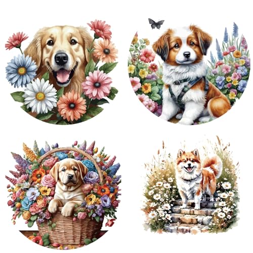 GORGECRAFT 4 Stück Fensteraufkleber Mit Frühlings Und Sommerblumen Hund Blumen Tier Wanddeko Entfernbarer Selbstklebender Wasserdichter Fensteraufkleber Heimdekoration Verhindert Vogelschlag 160x160mm GORGECRAFT 4 Stück Fensteraufkleber Mit Frühlings Und Sommerblumen Hund Blumen Tier Wanddeko Entfernbarer Selbstklebender Wasserdichter Fensteraufkleber Heimdekoration Verhindert Vogelschlag 160x160mm von GORGECRAFT