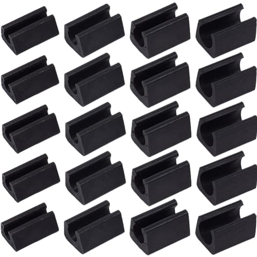 GORGECRAFT 40Stk 4 Größen Stuhlbeinschutz Rechteckige Form Stuhlbein-Clips Abdeckung Kunststoff Möbelfuß Bodengleiter Schlauchkappen Schutz Schwarz rutschfeste U-Förmige Schlauchkappenabdeckungen von GORGECRAFT