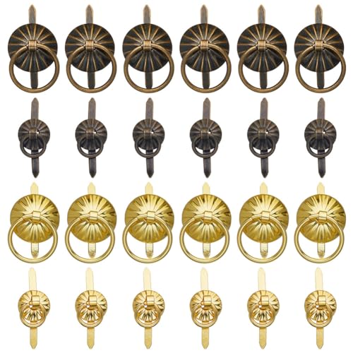GORGECRAFT 40Stk 4 Stile Metallklammern Kleine Ringgriffe Blumengriffringe Miniklammern Aus Papier Für Dekorative Schmuckschatullen Truhen Schubladen Schränke Mini-Tagebücher Aufbewahrung Dekoration GORGECRAFT 40Stk 4 Stile Metallklammern Kleine Ringgriffe Blumengriffringe Miniklammern Aus Papier Für Dekorative Schmuckschatullen Truhen Schubladen Schränke Mini-Tagebücher Aufbewahrung Dekoration von GORGECRAFT