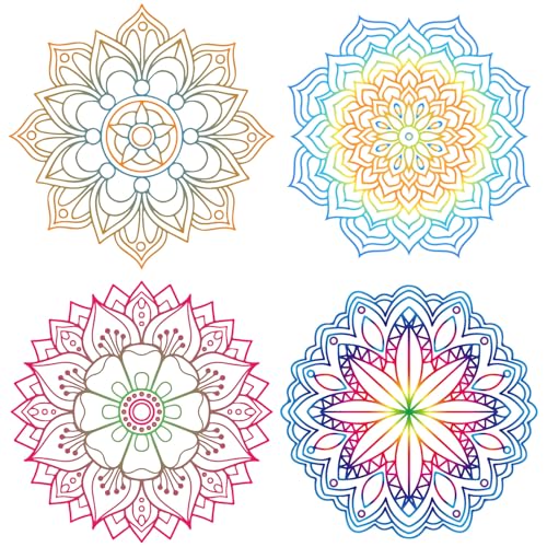 GORGECRAFT 4Stk 16cm Mandala Fensteraufkleber Großpackung Kunststoff PVC Bunte Meditation Statische Blumen Blumenkunst Nicht Klebende Runde Fensteraufkleber Für Fenster Türen Zimmer Büros Dekor GORGECRAFT 4Stk 16cm Mandala Fensteraufkleber Großpackung Kunststoff PVC Bunte Meditation Statische Blumen Blumenkunst Nicht Klebende Runde Fensteraufkleber Für Fenster Türen Zimmer Büros Dekor von GORGECRAFT