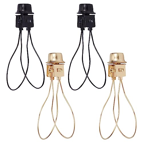 GORGECRAFT 4Stk Lampenschirmhalter Glühbirnen-Clip-Adapter Schwarz Golden Lampenschirm-Harfenhalter-Adapter-Set Mit Lampenschirm-Befestigungsendstücken Und Lampenschirm-Nivellier-Federclip DIY GORGECRAFT 4Stk Lampenschirmhalter Glühbirnen-Clip-Adapter Schwarz Golden Lampenschirm-Harfenhalter-Adapter-Set Mit Lampenschirm-Befestigungsendstücken Und Lampenschirm-Nivellier-Federclip DIY von GORGECRAFT