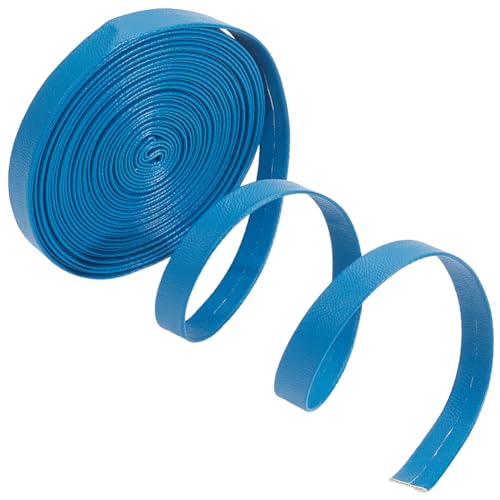GORGECRAFT 5 m Umklappbare Lederschnürstreifen 10mm Breit Flaches Lederband Tiefhimmelblau Dünne Lederschnürschnur 1mm Dick Doppelseitiges PU Lederband Für DIY Bastelhalsbänder Schmuckwerkzeuge von GORGECRAFT