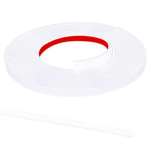 GORGECRAFT 5 m X 10mm Selbstklebende Zierleiste Zum Abziehen Und Aufkleben Flexible Selbstklebende Zierstreifen Weiße Bodenkanten Zierleiste Dichtungslinie Für Laminatböden Fliesen Spiegel Wände Ecke von GORGECRAFT