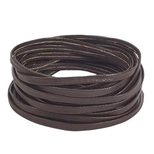 GORGECRAFT 5.5 Yards 5mm Lederschnur Flaches Lederband 1mm Dick Doppelseitig Litschi Muster Lederschnürstreifen Weiche Lammlederriemen Glänzendes PU Lederseil Zum Basteln Kokosnuss Braun GORGECRAFT 5.5 Yards 5mm Lederschnur Flaches Lederband 1mm Dick Doppelseitig Litschi Muster Lederschnürstreifen Weiche Lammlederriemen Glänzendes PU Lederseil Zum Basteln Kokosnuss Braun von GORGECRAFT