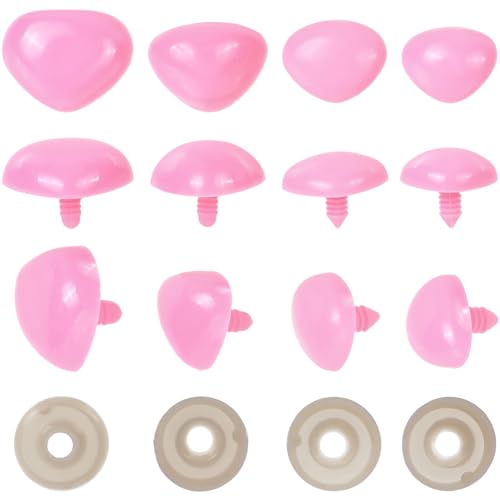 GORGECRAFT 50 Set 4 Größen Große Sicherheitsnasen Aus Kunststoff 26 Mm 28 Mm 32 Mm 35 Mm Rosa Puppennasen Teddybär Bastelnasen Ausgestopfte Häkeltierpuppenzubehör Für Welpen Plüsch Amigurumi Puppenher von GORGECRAFT