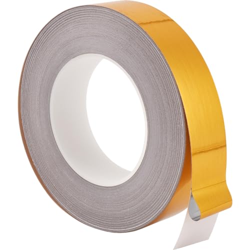 GORGECRAFT 50m X 3cm Goldfolienband Metallisiertes Polyesterfolienband Abziehen Und Ankleben Selbstklebende Wandleisten Mit Spiegelähnlicher Oberfläche Für Autodetails Dekorative Akzentwandgrafik von GORGECRAFT