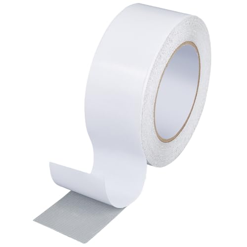 GORGECRAFT 50mm X 20m Stark Klebendes Stoff-Klebeband Robuste Reparatur Weißes Teppich-Sicherungsband Stoff Doppelseitiges Wasserabweisendes Gaffer-Klebeband Für Die Reparatur von Stacheln Kanten von GORGECRAFT