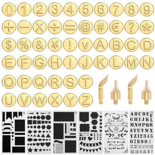 GORGECRAFT 56 Stück Holzbrennspitze Goldene Buchstaben Und Zahlen Messingkopf Heißstempel Spitzen Set Alphabet Zahlen Symbol Brandmalerei Kopf Mit 6 Stilen Kunststoff Tagebuch Malschablone Für Holz DI GORGECRAFT 56 Stück Holzbrennspitze Goldene Buchstaben Und Zahlen Messingkopf Heißstempel Spitzen Set Alphabet Zahlen Symbol Brandmalerei Kopf Mit 6 Stilen Kunststoff Tagebuch Malschablone Für Holz DI von GORGECRAFT