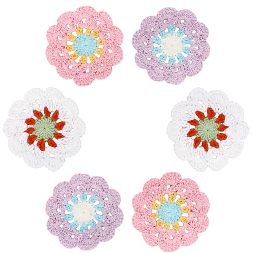 GORGECRAFT 6 Stück 3 Farben Gehäkelte Blumenuntersetzer 11.5cm Rund Wolle Handgefertigt Dekorative Blumen Tassenmatten Blumentopf Untersetzer Tischsets Pad Für Getränke Couchtisch Schreibtisch Tassen GORGECRAFT 6 Stück 3 Farben Gehäkelte Blumenuntersetzer 11.5cm Rund Wolle Handgefertigt Dekorative Blumen Tassenmatten Blumentopf Untersetzer Tischsets Pad Für Getränke Couchtisch Schreibtisch Tassen von GORGECRAFT