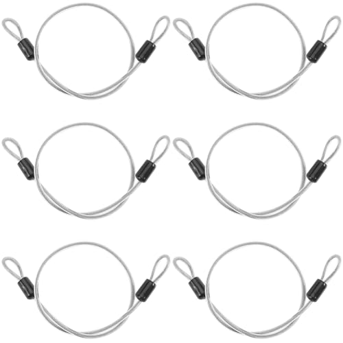 GORGECRAFT 6 Stück Sicherheitskabelschloss 50cm Edelstahldraht Strapazierfähig 4mm Durchmesser Beschichtet Geflochten Sicherheits Multifunktionsdrahtseile Mit Doppelschlaufe Für Gepäck Fahrräder Außen von GORGECRAFT