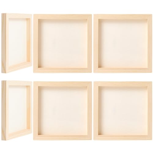 GORGECRAFT 6 Stück Unbehandelte Holz Leinwandplatten 14.8 x 14.8cm Quadratisch Holzplatten Mit Wiege Blanke Malholzplatten Für Aquarell/Ölgemälde Zeichnen Gießen Staffelei Display DIY Kunst Handwerk von GORGECRAFT
