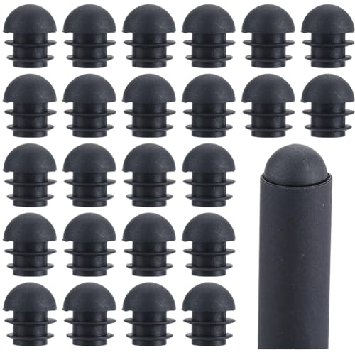 GORGECRAFT 60Stk 5/8" runde Schwarze Kunststoff-Endkappen Stuhlbein-Füße Stopfen Rohrrohr-Pfosteneinsätze Mit Rundem Kopf Für Metall-Tischbeine Möbelgleiter Bodenschoner Zäune Terrassenoberfläche von GORGECRAFT